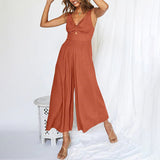 Combinaisons à encolure en V avec découpes et jambes larges