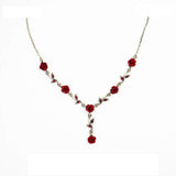 Ensemble de bijoux élégant avec collier et boucles d'oreilles en forme de fleur de rose