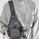 Sac de poitrine pour bouteille d'eau en film de cuir pour hommes