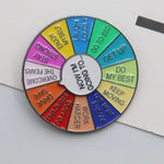 Broche en forme de roue tournante