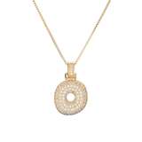 Collier pendentif en cristal alphabet glacé