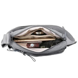 Sac bandoulière tendance uni à multiples poches zippées