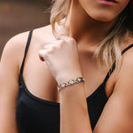 Bracelet en cuivre avec fleurs