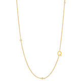 Collier à diamants avec lunette pour les initiales