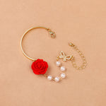 Bracelet de luxe en perles de rose rouge