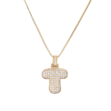 Collier pendentif en cristal alphabet glacé