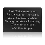 "And I'd choose you" Carte de Portefeuille en Métal Gravé