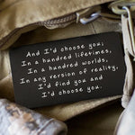 "And I'd choose you" Carte de Portefeuille en Métal Gravé