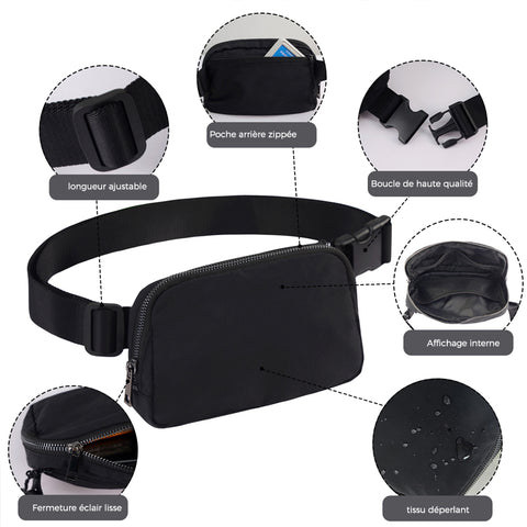 Sac de taille imperméable en nylon