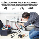Clé hexagonale à quatre mâchoires