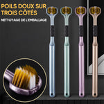 Brosse à dents à trois têtes et trois faces