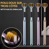Brosse à dents à trois têtes et trois faces