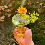 Vase à bourgeons champignon en verre fait main