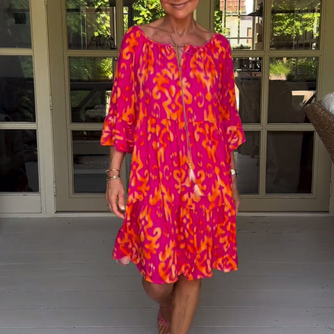 Robe à manches amples avec imprimé