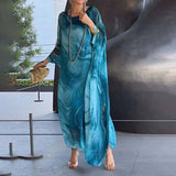 Robe en mousseline texturée marbrée