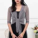 Cardigan scintillant en tissu fin de soie