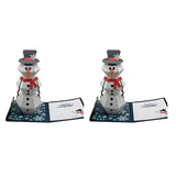 Carte de Noël 3D Pop Up Renne Bonhomme de neige
