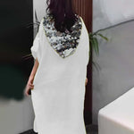 Robe à capuche à paillettes en écailles de poisson