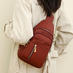 Sac ceinture décontracté à fermeture éclair pour femme