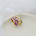Bague géométrique en émail