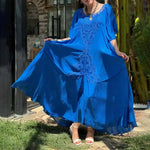 Robe à ourlet en dentelle et patchwork