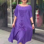 Robe à ourlet en dentelle et patchwork