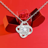 Coffret Pomme Rouge Avec Rose Eternelle Et Collier