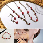 Ensemble de bijoux élégant avec collier et boucles d'oreilles en forme de fleur de rose
