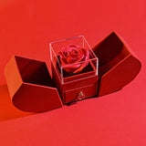 Coffret Pomme Rouge Avec Rose Eternelle Et Collier