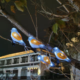 Lumières Solaires pour Arbres Ensemble de 5 Oiseaux en Résine
