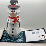 Carte de Noël 3D Pop Up Renne Bonhomme de neige
