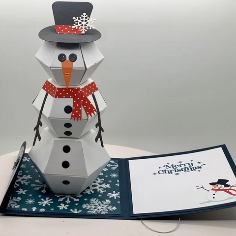 Carte de Noël 3D Pop Up Renne Bonhomme de neige