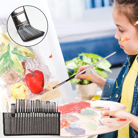 Ensemble de 24 Pinceaux en Nylon