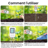 Humidimètre numérique 3 en 1 pour plantes avec PH/Humidité/Température