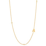 Collier à diamants avec lunette pour les initiales