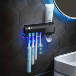 Stérilisateur de brosse à dents intelligent à lumière UV, distributeur de dentifrice à monter sur le mur