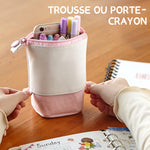 Trousse à crayons polyvalente en velours côtelé