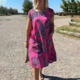 Robe en lin-coton imprimé