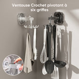Crochet pivotant à six griffes à ventouse