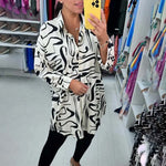 Chemise oversize à imprimé abstrait