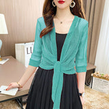 Cardigan scintillant en tissu fin de soie