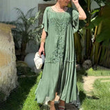 Robe à ourlet en dentelle et patchwork