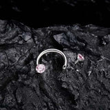 Bague en zircone en forme de fer à cheval avec barres filetées pour piercings