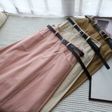 Jupe mi-corps A-line de couleur unie