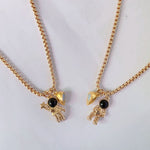 Collier Couple Spaceman Pendentif aimanté