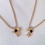 Collier Couple Spaceman Pendentif aimanté