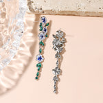 Boucles d'oreilles en chaîne à fleurs bleues