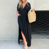 Robe longue Maxi Effortless à encolure en V fendue