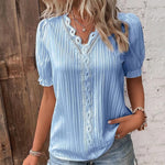 Chemise Elégante en Dentelle à col en V