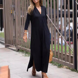 Robe élégante et confortable avec col en V
